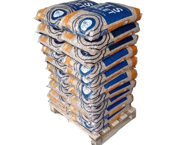 Granulés de bois de bois DIN plus – Palette 300 kg